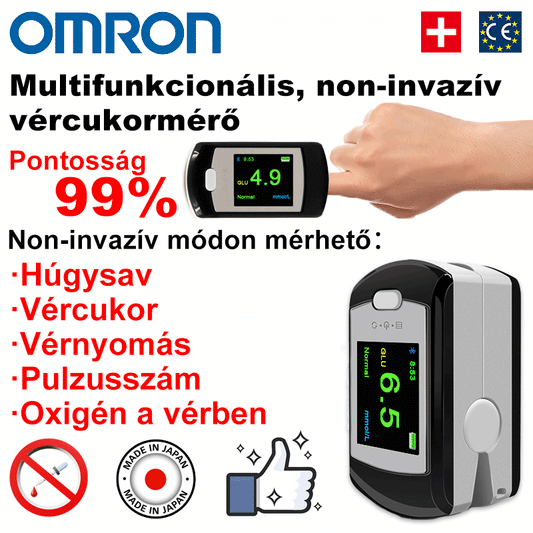 Az Omron rögzíthető pulzoximéterei és vércukormérői mérik a vércukor- és oxigénszintet
