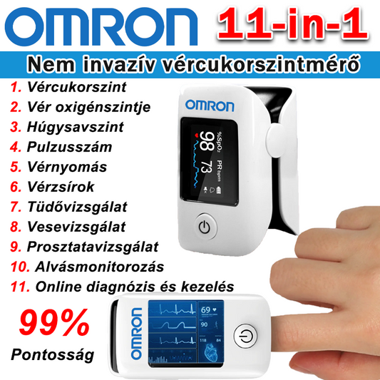 Omron, nem invazív, többfunkciós vércukormérő + elektronikus vérnyomásmérő